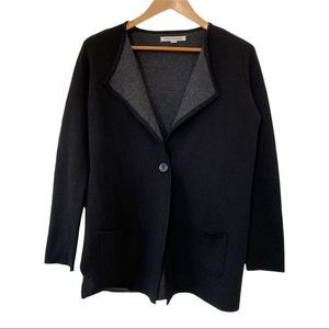 Catherine Malandrino single button black cardigan